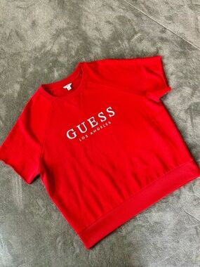 Guess Red Crewneck Sweatshirt with White Tag